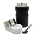 Termiczny pojemnik na zywnosc 650 ml Air Gifts, skladana lyzka | Jonathan V9962-03 - czarny