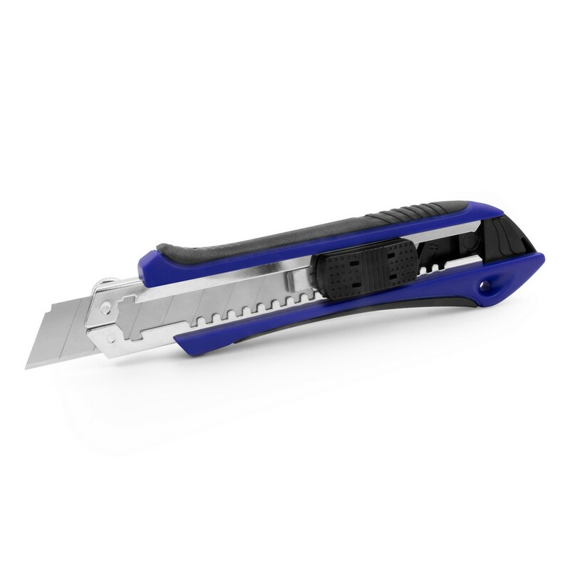 Noz do tapet z mechanizmem zabezpieczajacym, zapasowe ostrza w komplecie | Sutton V7237-04 - granatowy