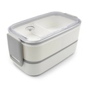 Pudelka sniadaniowe 2 w 1, 2x700 ml, sztucce | Cash V7246-02 - bialy
