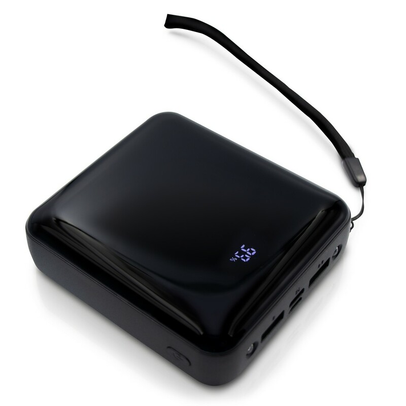 Power bank 10000 mAh, 3 kable do ladowania w komplecie | Tim V0903-03 - czarny