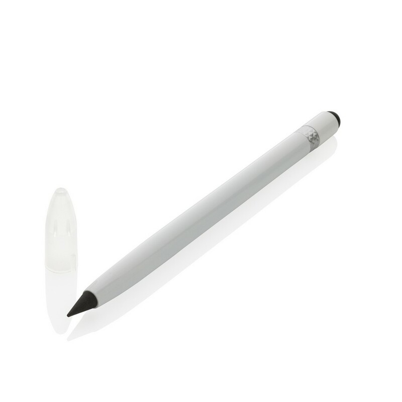 Aluminiowy "wieczny" ołówek z gumką P611.123 - biały