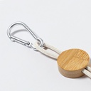 Kabel do ładowania ze słomy pszenicznej i bawełny z karabińczykiem, bambusowy element V1362-00 - neutralny