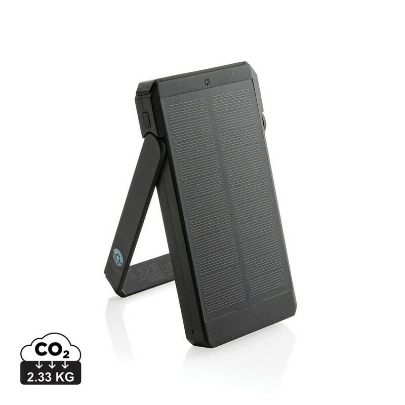 Power bank 10000 mAh Skywave, ladowarka sloneczna P322.341 - czarny
