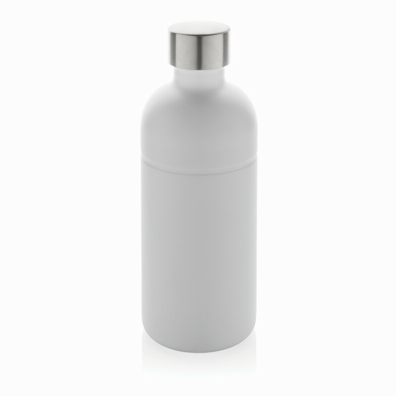 Butelka sportowa 800 ml Soda do napojow gazowanych, stal nierdzewna z recyklingu P435.803 - bialy