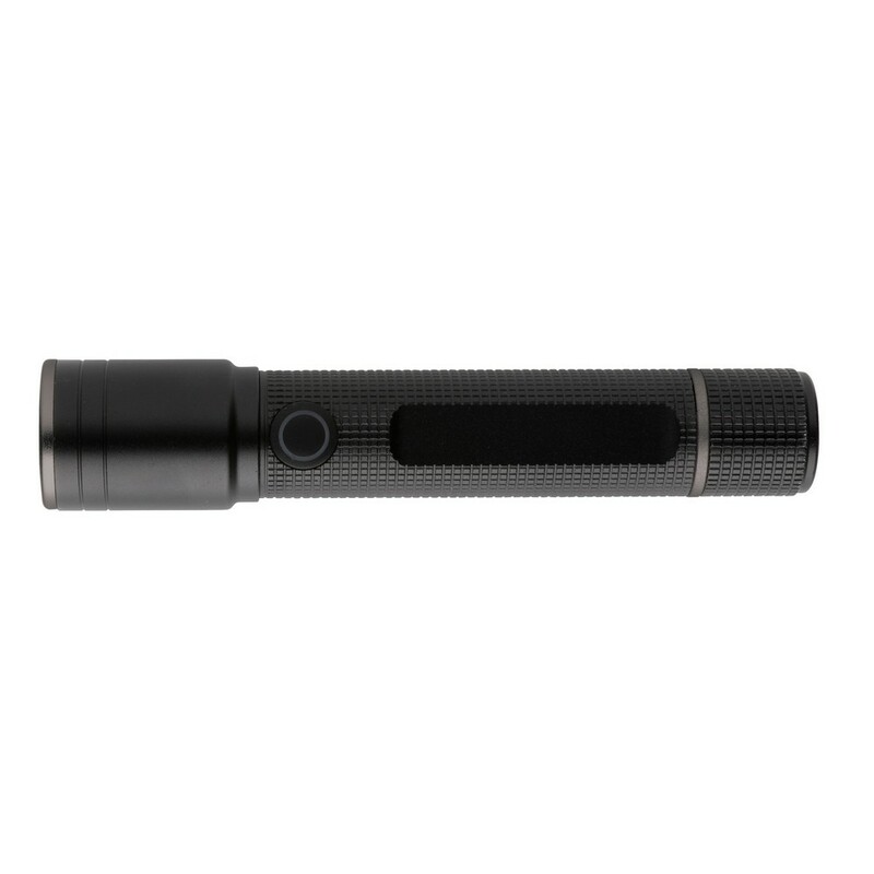Kieszonkowa latarka Gear X, ladowana przez USB, aluminium z recyklingu P513.901 - czarny