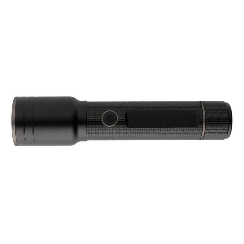 Duza latarka Gear X, ladowana przez USB, aluminium z recyklingu P513.931 - czarny