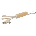 Kabel do ladowania, brelok do kluczy V1225-16 - brazowy