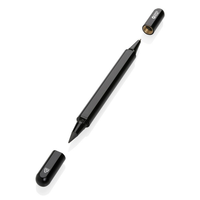 Dlugopis 2 w 1 Swiss Peak Storm, aluminium z recyklingu P611.251 - czarny