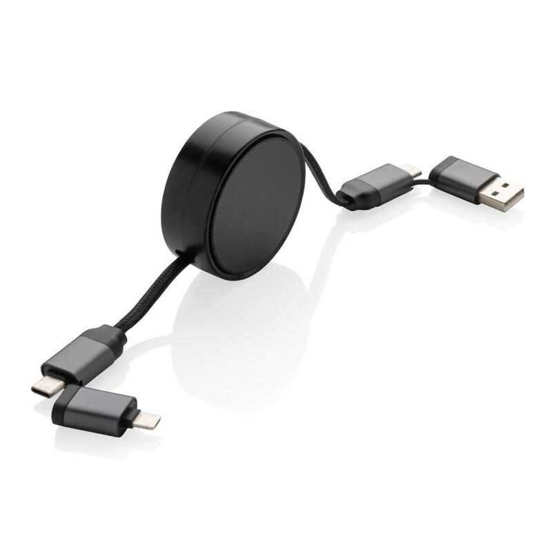 Zwijany kabel do ladowania 6 w 1 Terra P302.752 - szary