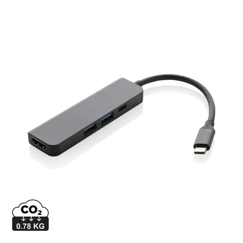 Hub USB 3.0 i USB typu C Terra, wejscie HDMI 4K, RABS P308.652 - szary
