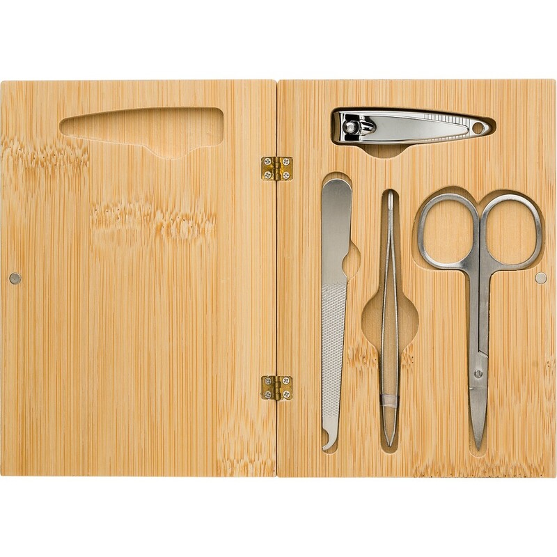 Zestaw do manicure, 4 el. V1525-16 - brazowy