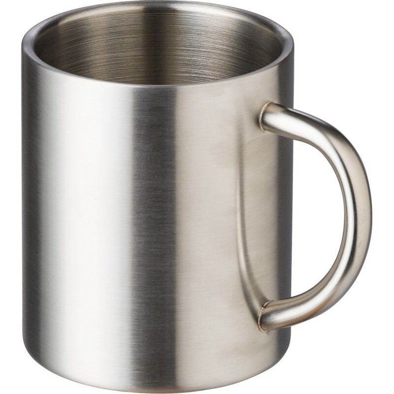 Metalowy kubek 250 ml V1538-32 - srebrny