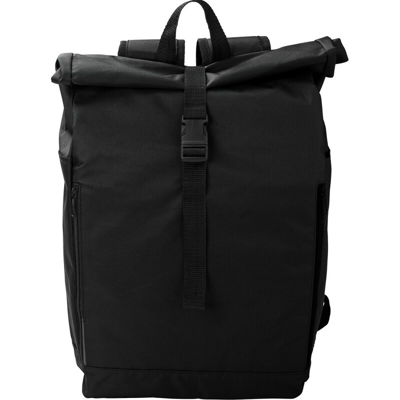Zwijany plecak RPET V1548-03 - czarny