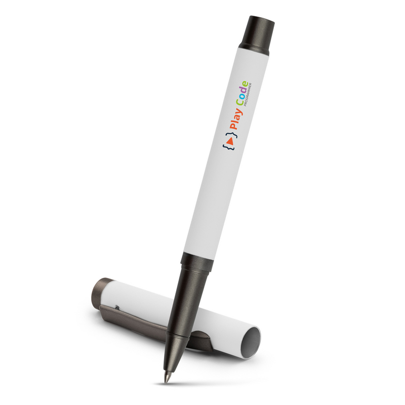 Długopis żelowy z zatyczką | Geraldine V2243-02 - biały