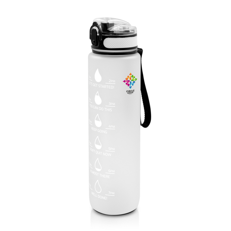 Butelka motywacyjna 1000 ml | Bennie V2245-02 - bialy