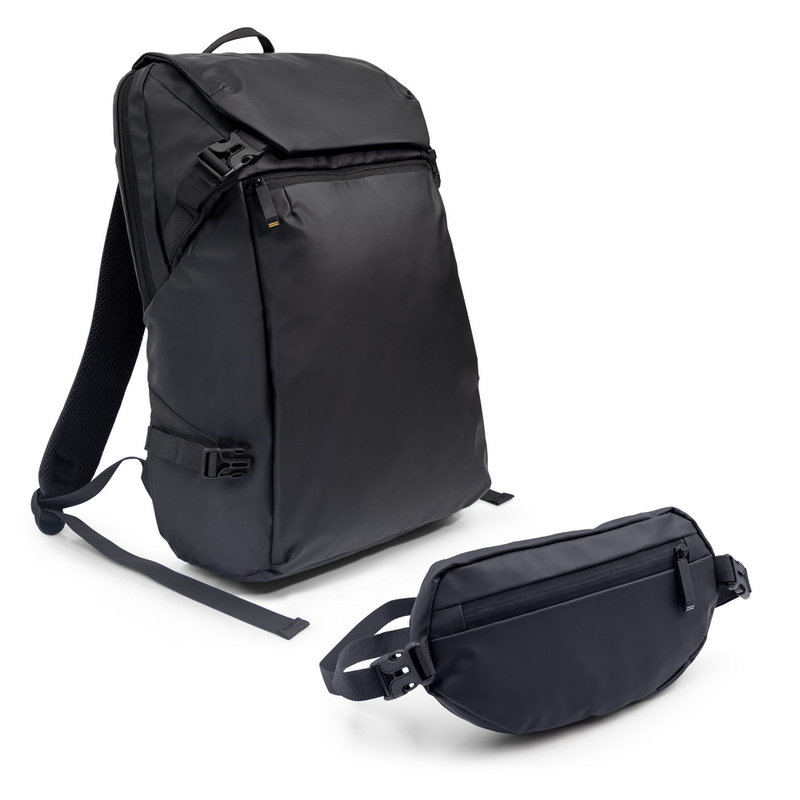 Plecak na laptopa 15,6" Air Gifts 2 w 1, saszetka zapinana w pasie | Chaundrise VA105-03 - czarny