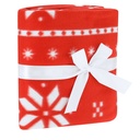 Koc RPET, świąteczny wzór VA231-05 - czerwony