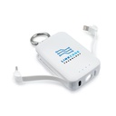 Power bank 4000 mAh, karabinczyk i lampka 1W | Dimetrice VA109-02 - bialy