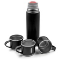 Termos 420 ml i 3 kubki 150 ml | Quavean VA117-03 - czarny