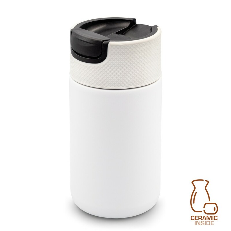 Kubek termiczny 400 ml Air Gifts z ceramika | Nabila VA050-02 - bialy