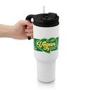 Kubek termiczny 1100 ml Air Gifts z ergonomicznym uchwytem | Ony VA094-02 - bialy