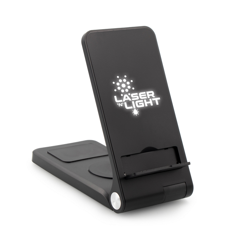 Ładowarka bezprzewodowa 15W Exclusive Collection, 3 w 1, stojak na telefon | Zita VA124-03 - czarny