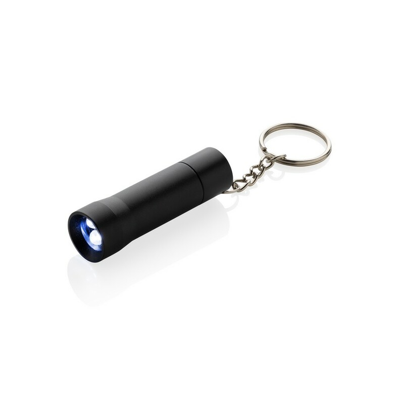 Brelok do kluczy z aluminium z recyklingu, latarka Flash P514.0401 - czarny