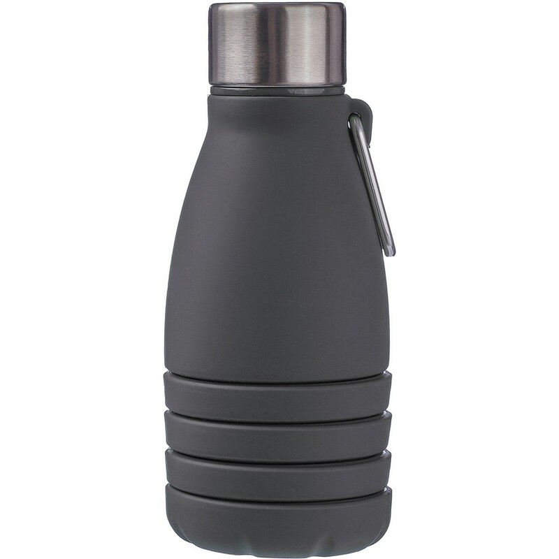 Skladana butelka sportowa 550 ml z karabinczykiem VA459-03 - czarny