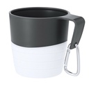 Skladany kubek podrozny 340 ml z karabinczykiem VA669-02 - bialy
