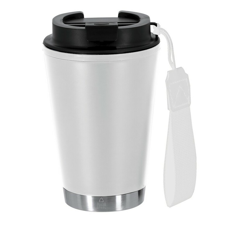 Kubek termiczny 300 ml ze stali nierdzewnej z recyklingu VA680-02 - biały