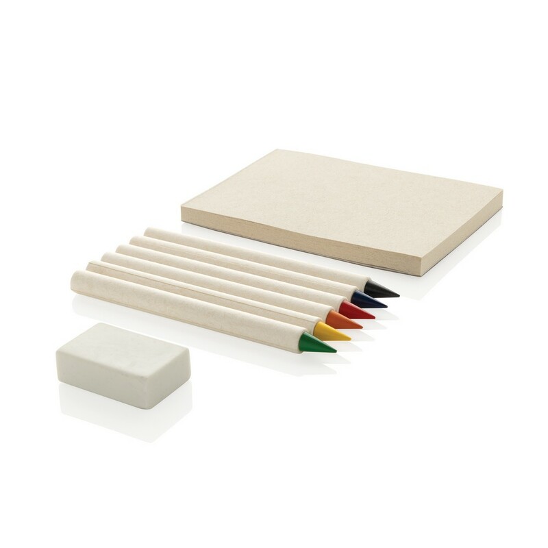 Zestaw kredek, notatnik Micki P611.3603 - bialy