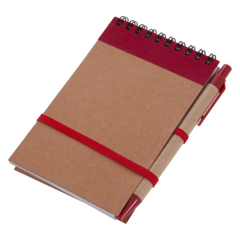 Notatnik ok. A6 z dlugopisem V2335/A-05 - czerwony