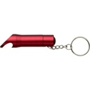 Brelok do kluczy, lampka LED, otwieracz do butelek V4194-05 - czerwony