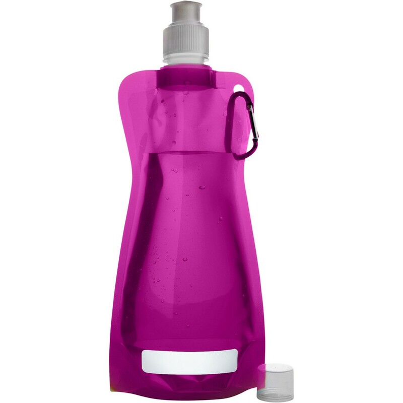 Skladany bidon 420 ml z karabinczykiem V6503-21 - rozowy