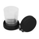 Składany kubek podróżny 220 ml z karabińczykiem V7618-03 - czarny