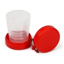 Składany kubek podróżny 220 ml z karabińczykiem V7618-05 - czerwony