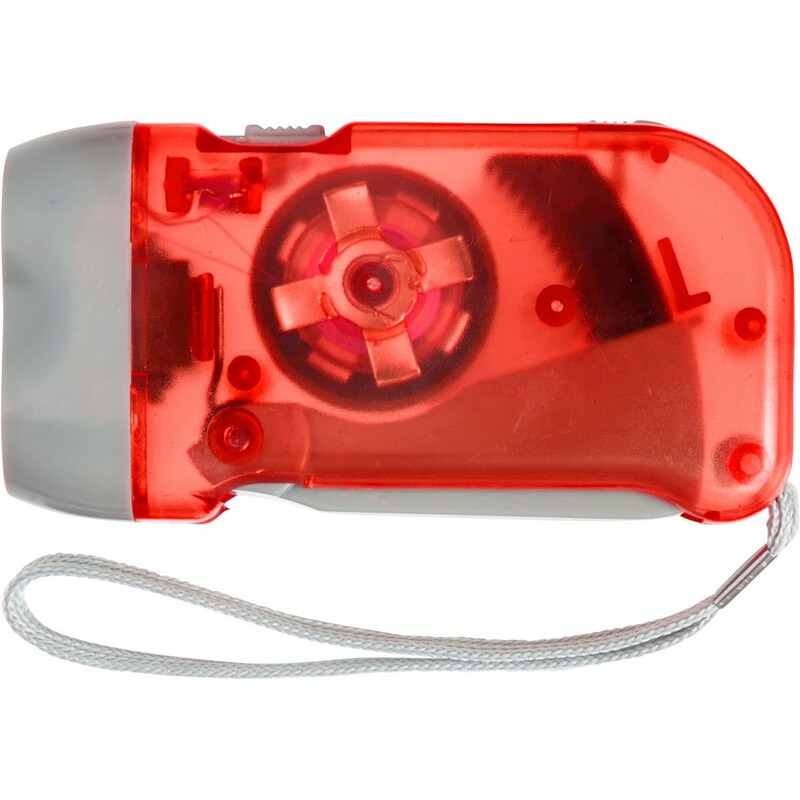 Latarka na dynamo 2 LED V5504-05 - czerwony