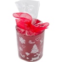 Ozdobny świecznik ze świeczką V9513-05 - czerwony