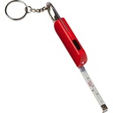 Brelok do kluczy, lampka LED, otwieracz do butelek, miara 1m V9458-05 - czerwony