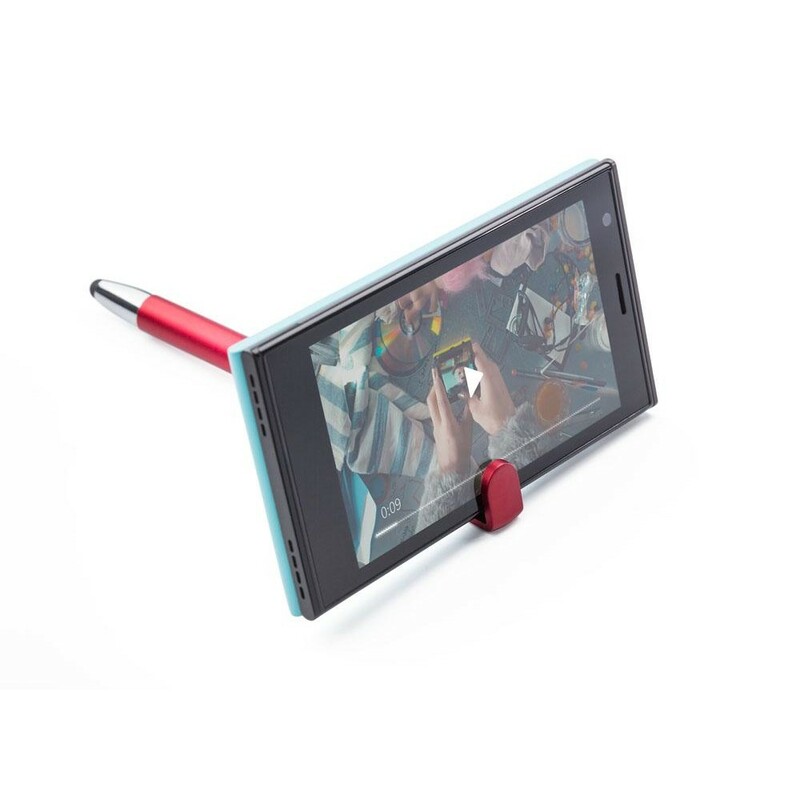 Dlugopis, touch pen, stojak na telefon V1753-05 - czerwony