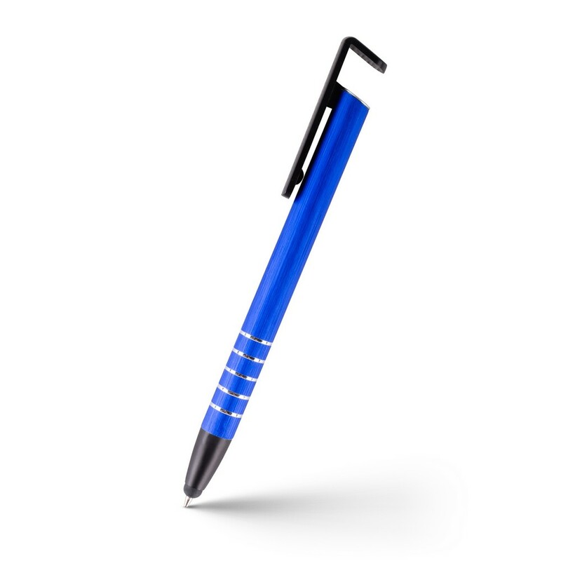 Długopis, touch pen, stojak na telefon | Erran V1816-04 - granatowy