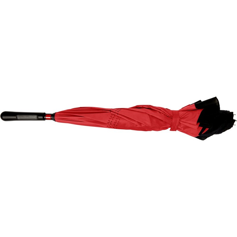 Odwracalny parasol manualny V9911-05 - czerwony