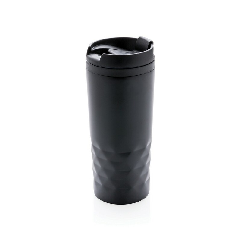 Geometryczny kubek termiczny 300 ml P432.361 - czarny