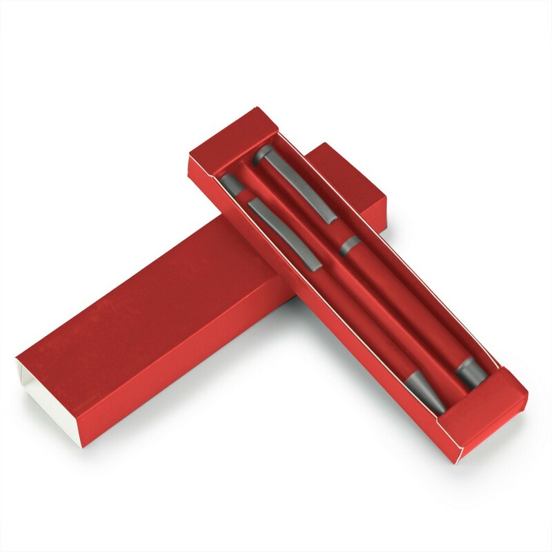 Zestaw piśmienniczy, długopis i pióro kulkowe | Elliot V1957-05 - czerwony