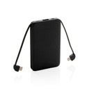 Power bank 5000 mAh, zintegrowany kabel 3 w 1 P322.081 - czarny