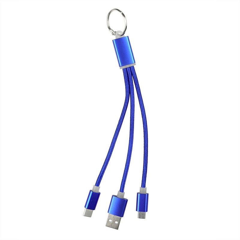 Kabel do ladowania, brelok do kluczy V0345-04 - granatowy