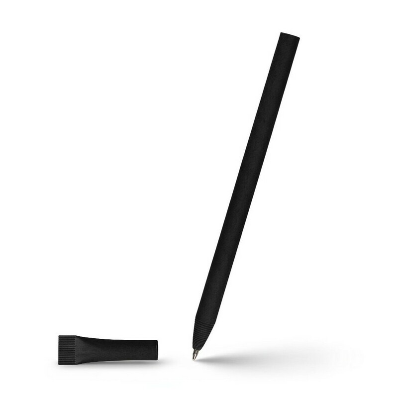 Długopis ze zrolowanego papieru z zatyczką | Brittany V1969-03 - czarny