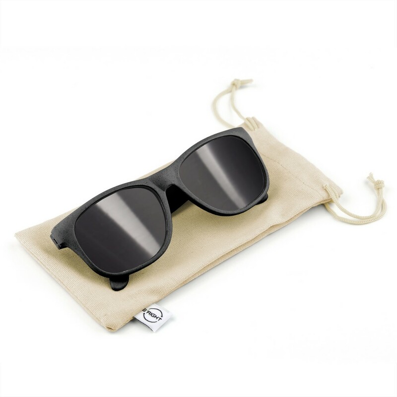 Okulary przeciwsloneczne B'RIGHT, bawelniane etui w komplecie | Adam V7375-03 - czarny