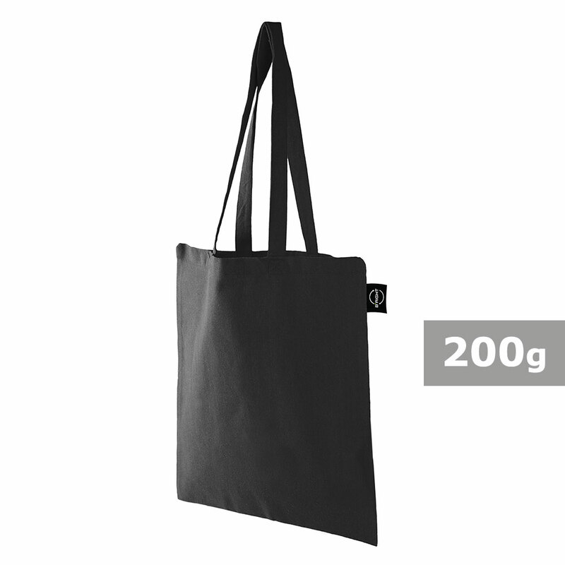 Torba z bawelny z recyklingu i poliestru z recyklingu na zakupy B'RIGHT | Porter V8822-03 - czarny