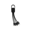 Kabel do ladowania 4 w 1 z karabinczykiem P302.071 - czarny